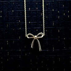 K14 핑크골드 리본목걸이