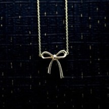 K14 핑크골드 리본목걸이