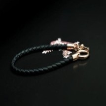 K14 핑크골드 뤼느 가죽팔찌