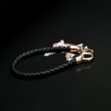 K14 핑크골드 뤼느 가죽팔찌