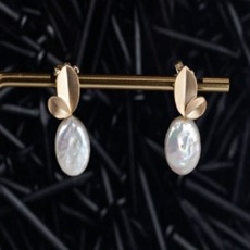 K14 옐로 진주귀걸이